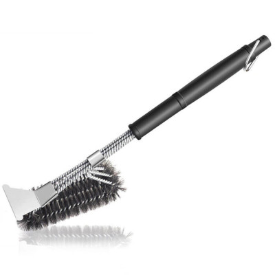 Щетка LoveGrill продольная тройная со шкребком, нержавеющая… 