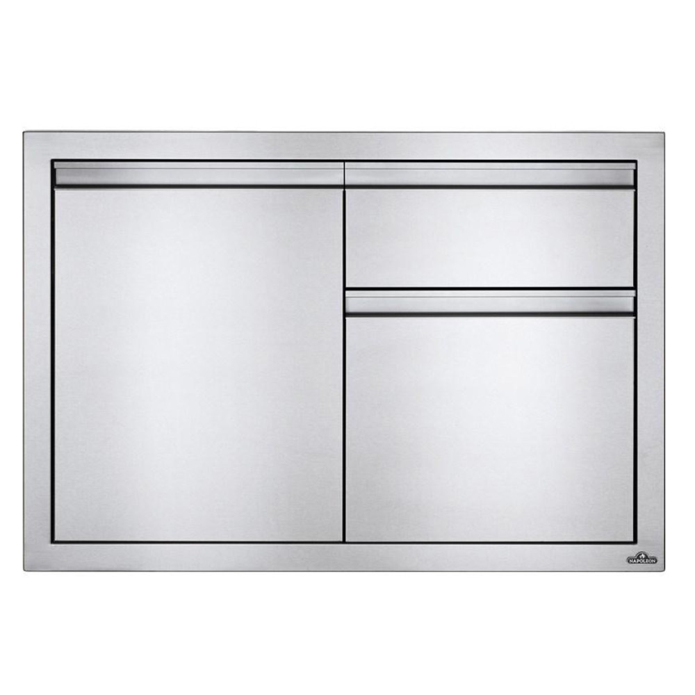 Встраиваемый элемент с выдвижным ящиком, отсеком для мусора и отсеком с дверью, малый 91х61 см Napoleon - BI-3624-1D1W