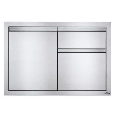 Встраиваемый элемент с выдвижным ящиком, отсеком для мусора и отсеком с дверью, малый 91х61 см… 