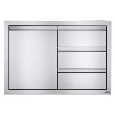 Встраиваемый элемент с 3-мя выдвижными ящиками и отсеком с дверью, малый 91х61 см… 