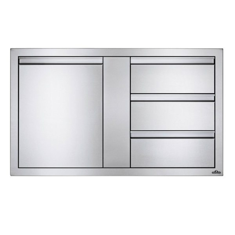 Вбудований елемент з трьома висувними ящиками та відсіком з дверима, великий 107х61 см Napoleon - BI-4224-1D3DR